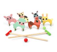 EXHUMKY 1juego Kit De Croquet Infantil Temático De Animales Juego De Croquet Divertido para Niño Niña Set De Actividades Interiores y Exteriores con Martillos y De Diseño Adorable