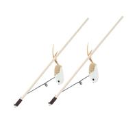 EXHUMKY 2 Piezas Juguetes para Gatos Ratón para Gatos Atractivos para Gatitos Palitos Interactivos para Burlarse para Jugar Solos