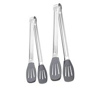 EXHUMKY 2 piezas Pinzas de Cocina Inoxidable Pinzas para Barbacoa y Freír Carne Antideslizantes y Resistentes al Calor para Cocina y Actividades
