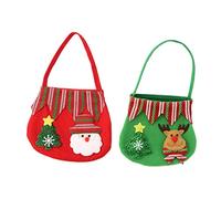 EXHUMKY 2piezas Bolsa De Obsequio De Navidad Tema De Papá Noel y Alce Bolsa De Dulces Navideña Para Golosinas Para Decoración De Fiesta y Regalos