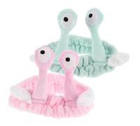 EXHUMKY 2piezas Diadema De Maquillaje Para Mujeres De Cabeza De Caracol De Felpa Antideslizante Accesorios Para Spa y Ducha Para Limpieza Facial y Cuidado Personal