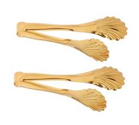 EXHUMKY 2piezas Tongs De Acero Inoxidable Forma De Concha para Servir Ensaladas y Buffet Utensilios De Catering Elegantes y Funcionales para Pan y Comidas