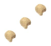 EXHUMKY 3 Piezas de Gabinete Forma de Concha de Latón para Decoración de Muebles Perilla Pequeña para Puertas para Cocina y Baño