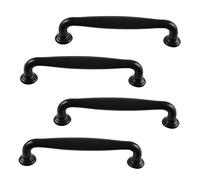 EXHUMKY 4 Piezas Tiradores de Cajón de Estilo Moderno Negro para Armarios y Muebles Manijas Versátiles para Puertas y Acabado Minimalista y Decorativo