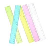 EXHUMKY 5 Piezas Reglas de Plástico con para Dibujo Precisión y Medición Útiles Escolares y Oficina para Estudiantes y Profesionales