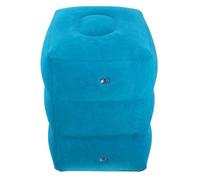 EXHUMKY Almohada Inflable Reposapiés para Oficina y Viajes, Ajustable 3 Capas, Material PVC Suave, Color Azul Pavo Real, Cojín Cómodo y Portátil para Avión, Tren y Escritorio