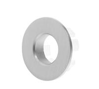 EXHUMKY Anillo de Tapa de Desbordamiento para Lavabo de Baño y Cocina, Anillo Decorativo de Cobre Acabado Plateado Cepillado, Accesorio para Sellado y Control de Rebose, Fácil