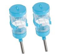 EXHUMKY Bebedero para Hámster y Comedero para Conejos Antigoteo Automático de 80Ml, Hecho de PP y Acero Inoxidable, Adecuado para Agua a Mascotas Cuando No Estás en Casa