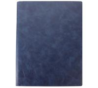 EXHUMKY Carpeta Portafolios de Oficina A4 de Piel Pu Azul Oscuro Clips Metálicos, Organizador Multifunción Bolsillos para Tarjetas y Portalápices, Adecuado para Reuniones y Entrevistas