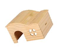 EXHUMKY Casa de Madera para Hámster Resistente Mordeduras Refugio Pequeño y Seguro para Cobayas y Mascotas Pequeñas Privado y Acogedor para Descanso sin Incluye