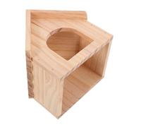 EXHUMKY Casa De Madera para Hámster y Cobayas Refugio Natural y Acogedor Plataforma De Alimentación para Pequeños Mamíferos y Chinchillas