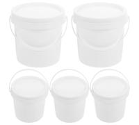 EXHUMKY Contenedores de Plástico Sellados de 2l, Paquete de 5 Unidades con Tapa y Asa, Contenedores Portátiles Resistentes para Almacenamiento de Agua, Uso Doméstico, Camping y Manejo