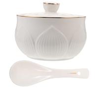 EXHUMKY Cuencos de con Tapa y Cuchara Recipientes para Sopa y Estofado Pequeños de Multiusos para Cocina Restaurante y Camping Resistentes Altas Temperaturas