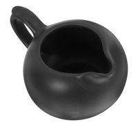 EXHUMKY Jarra de Leche de Cerámica Negra Mediana Asa, Hervidor Pequeño para Servir Leche y Crema, Dispensador Práctico para Uso en Cocina y Cafetería, Accesorio Auxiliar para