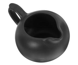 EXHUMKY Jarra de Leche de Cerámica Negra Mediana Asa, Hervidor Pequeño para Servir Leche y Crema, Dispensador Práctico para Uso en Cocina y Cafetería, Accesorio Auxiliar para