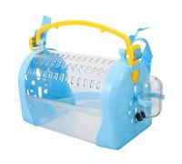 EXHUMKY Jaula De Transporte para Hámster Caja Portátil para Pequeños Animales Material Plástico Resistente Adecuada para Viajes Camping y Actividades Al Aire Incluye Correa para Hombro