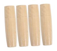 EXHUMKY Mango De Madera Ergonómico Para Herramientas De Corte, 4 Piezas Beige, Repuesto Para Limas, Adecuado Para Cocina y Barbacoa