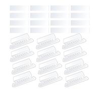 EXHUMKY Pestañas para Carpetas Colgantes de Archivo, Etiquetas Transparentes de Pvc, 200 Unidades de Clips y 200 Unidades de Hojas, Organizador de Documentos para Material de Oficina