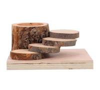 EXHUMKY Plataforma y Escalera de Madera para Hámster Juguete de Escalada con Comedero Natural y Seguro para Pequeños Animales como Chinchillas y Jerbos Accesorio para Jaulas de Roedores