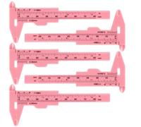 EXHUMKY Regla para Cejas 80 MM de Plástico Rosa Calibrador Facial Profesional Herramienta de Medición Precisa para Maquillaje Pack de 5 Unidades Adecuado para Microblading y Diseño de