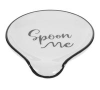 EXHUMKY Soporte de Cuchara de Cerámica Negro para Cocina Reposacucharas Pequeño y Liso Soporte Reutilizable para Utensilios Adecuado para Mantener Encimeras Limpias y Ordenadas