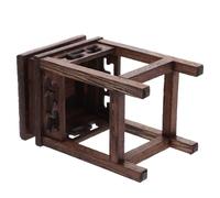 EXHUMKY Soporte para Plantas de Interior de Madera de Chi Wing Pequeño Cuadrado Diseño Calado Estilo Chino, Porta Macetas Decorativo para Hogar y Oficina, Estante Antiguo Estilo Aleatorio