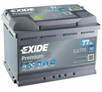 EXIDE EA770 BATERÍA DE COCHE PREMIUM CARBON BOOST 77AH 760A 12V +DX = FIAMM 80AH