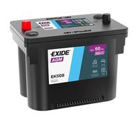 Exide EK508 AGM - Batería de arranque (12 V, 50 Ah, 800 A)