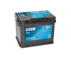 Exide EK600 Batería de Coche AGM 62Ah 680A