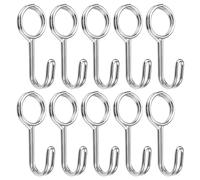 EXIN DEHCEN 12 Piezas Ganchos en Espiral, Gancho Tensor de Metal Cuerda, Mini Gancho de Acero Inoxidable para Lona Piscina Remolque Toldo Bicicleta Moto Acampar