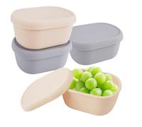 EXIN DEHCEN 4 Piezas Silicona Recipientes para Salsa con Tapa, Recipiente De Salsa Silicona, Recipiente De Aderezo De Ensalada, Recipient para Aliño De Ensaladas, para Salsas Aperitivos