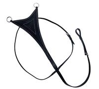 Exion - Babero suave para correr, martingala para caballos, accesorio de cuero ajustable para correr para saltar y entrenar, cuero curtido vegetal, negro, marrón, roble, pony, mazorca, matrimonial, de