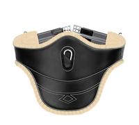 ExionPro Protector de vientre grueso forrado con elástico gris con líneas blancas | 120 cm / 48 pulgadas/negro/relleno de piel de oveja