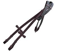 ExionPro Riendas de Tela de Caucho Forradas en Cuatro hileras con 7 topes de Mano y Hebillas SS | Riendas inglesas para Caballos | Riendas de Doma (Habana, sobre - Cuero VT (Jinete avanzado))