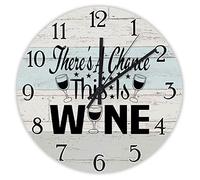 Existe La Posibilidad De Que Esto Sea Vino - Wine Quotes Redondo Relojes De Pared Sin Tictac Reloj De Pared Silencioso Reloj De Cuarzo para Rústico Hogar Estudio Oficina 25Cm