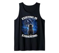 Existente Es Agotador Divertido Mapache Meme Bootleg Animales Camiseta sin Mangas