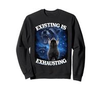 Existente Es Agotador Divertido Mapache Meme Bootleg Animales Sudadera