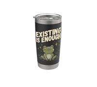 Existir es suficiente rana meditando Vaso térmico de acero inoxidable de doble pared