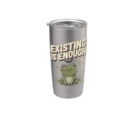 Existir es suficiente rana meditando Vaso térmico de acero inoxidable de doble pared