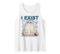 Existo Sin Mi Consentimiento Cat Meme Camiseta sin Mangas