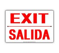 Exit Salida - Cartel de metal para decoración de pared, diseño de seguridad y calle, 8 x 12 pulgadas