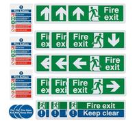 Exit Signs Kit, Adhesive Escape Stickers, Exit Signs, Pointing Up Sign, Large Fonts Escape Sign, Man Running Right Sticker, Household Warning Signs, Exit Stickers