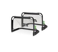 Exit Toys - Juego de 2 Puntas de fútbol Plegables de Acero Pico, Compacto, Ligero y portátil, Malla de Malla Fina, diseño Elegante Negro, entrenando Tus Habilidades de fútbol, 90 x 60 cm, Color Negro
