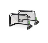 EXIT Toys Pico Portería de Fútbol de Acero Plegable - Set de 2 - Compacta, Ligera y Portátil - Red de Malla Fina - Diseño Elegante en Negro - Entrena Tus Habilidades de Fútbol - 90x60cm - Negro