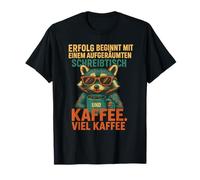 Éxito Comienza Con Café Propósito Mapache Motivación Camiseta