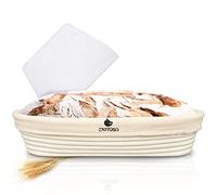 EXITOSO Banetones para Pan Ronda (Ø 25 cm) con Libro de Recetas Electrónico y Espátula Panadero - Cesta de Fermentación 1 kg de Masa - Utensilios para Hacer Pan Casero