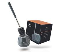 EXITOSO Escobilla de Baño de Silicona - Escobillas de Baño Silicona Escobilla WC Baño con Recipiente - Escobillero Baño Cepillo y Soporte para Inodoro - Cepillo Baño Silicona Limpia WC Inodoro