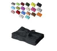 Exklusiv Heimtextil Juego de 4 toallas de invitados, 30 x 50 cm, negro