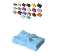 EXKLUSIV HEIMTEXTIL Juego de toallas de mano con lazo, juego de 4 toallas de invitados, 30 x 50 cm, color azul claro