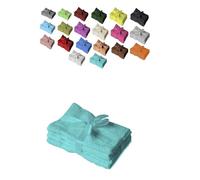 EXKLUSIV HEIMTEXTIL Juego de toallas de mano con lazo, juego de 4 toallas de invitados, 30 x 50 cm, color turquesa